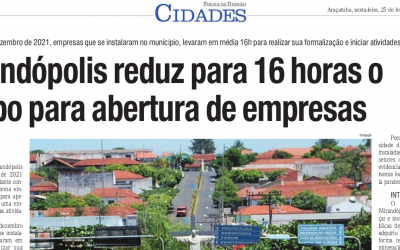Mirandópolis reduz para 16 horas o tempo para abertura de empresas